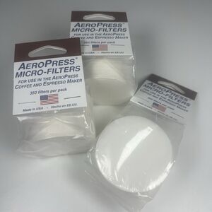 AeroPress Micro-Filters Replacement Paper 350 Pack 1050 Total White USA Lot Of 3